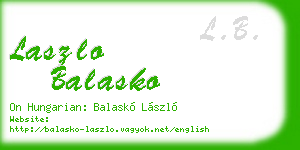 laszlo balasko business card