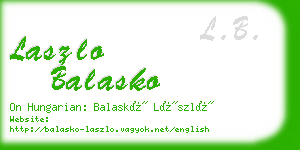 laszlo balasko business card